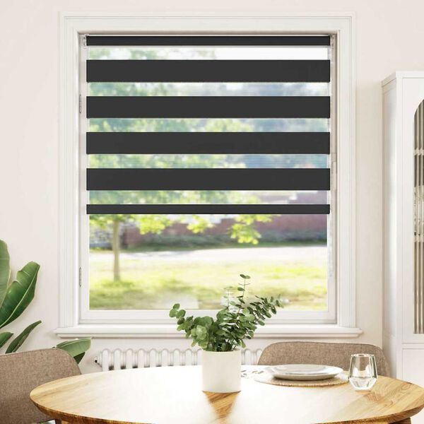 vidaXL Store z&egrave;bre noir 110x100 cm largeur du tissu 105,9 cm polyester