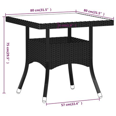 vidaXL Ensemble à manger de jardin 5 pcs Résine tressée et acacia Noir