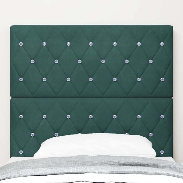 vidaXL T&ecirc;te de lit avec t&ecirc;te de lit Vert fonc&eacute; 90 cm Cuir synth&eacute;tique