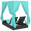 vidaXL Transat double R&eacute;glable Turquoise 205 x 129 x 200 cm polyrotin