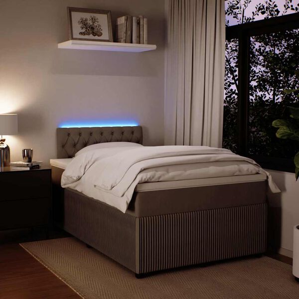 vidaXL Sommier &agrave; lattes de lit et matelas Gris clair 120x200cm Velours