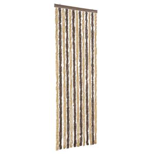vidaXL Rideau anti-mouches marron fonc&eacute; et beige 56x185 cm chenille
