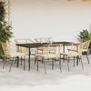 vidaXL Ensemble &agrave; manger jardin coussins 7pcs marron poly rotin verre