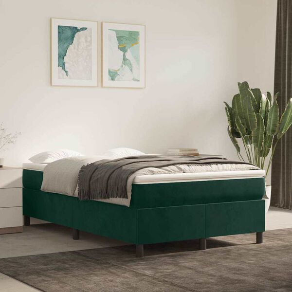 vidaXL Cadre de lit vert fonc&eacute; 120x200 cm velours
