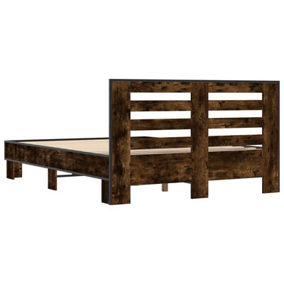 vidaXL Cadre de lit sans matelas chêne fumé 140x200 cm