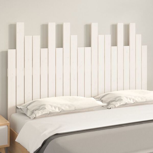 vidaXL T&ecirc;te de lit murale Blanc 127,5x3x80 cm Bois massif de pin