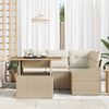 vidaXL Ensemble de canap&eacute; de jardin 5 pcs Beige Poly rotin