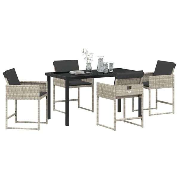 vidaXL Ensemble de salle &agrave; manger pour jardin 5 pcs Gris clair