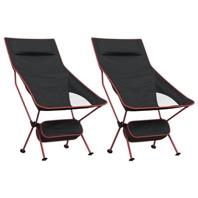 vidaXL Chaise de camping pliables lot de 2 noir tissu oxford aluminium