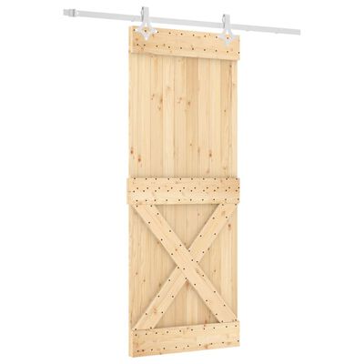 vidaXL Porte coulissante et kit de quincaillerie 80x210 cm pin massif