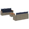 vidaXL Ensemble de canap&eacute; de jardin 7 pcs avec coussins gris r&eacute;sine tress&eacute;e