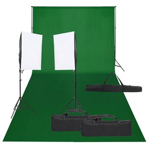 vidaXL Kit de studio photo avec &eacute;clairage et toile de fond