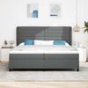 vidaXL Lit &agrave; ressorts avec matelas Gris fonc&eacute; 200 x 200 cm tissu