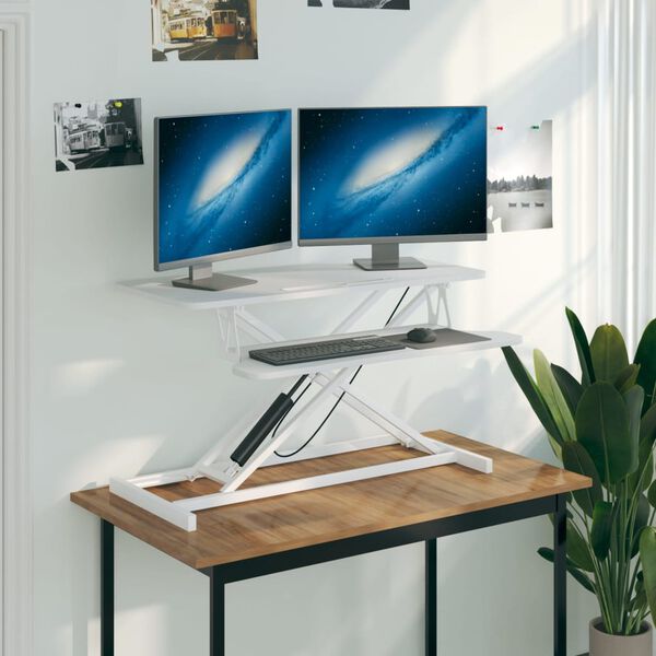 vidaXL Bureau de travail r&eacute;glable 90x40x(13-50) cm Acier et bois