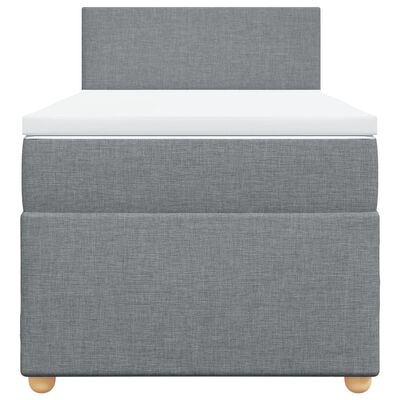 vidaXL Sommier à lattes de lit avec matelas Gris clair 90x200 cm Tissu