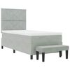 vidaXL Lit &agrave; ressorts avec matelas Gris clair 100 x 200 cm Velours