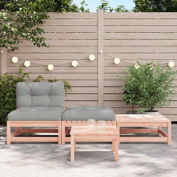 vidaXL Canap&eacute; de jardin sans accoudoirs avec coussins et repose-pieds