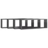 vidaXL &Eacute;tag&egrave;res cube murales 4pcs Gris brillant 80x15x26,5 cm