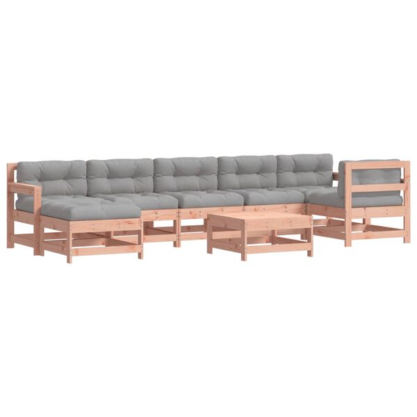 vidaXL Salon de jardin 8 pcs avec coussins bois massif douglas