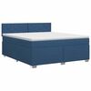 vidaXL Lit boxspring avec matelas Bleu 160 x 200 cm Tissu