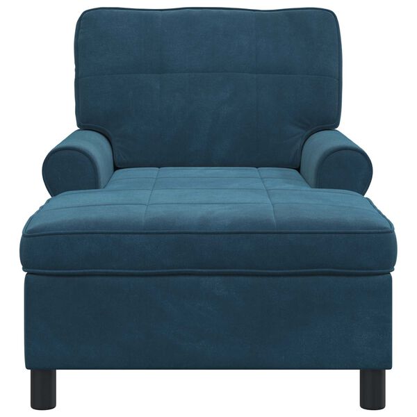 vidaXL Chaise longue avec coussin Bleu 91 x 157 x 91 cm Velours