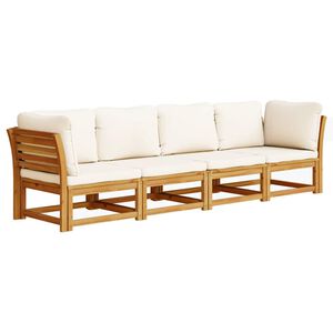 vidaXL Salon de jardin 4 pcs avec coussins Bois d'acacia solide