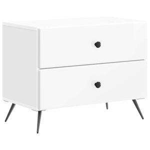 vidaXL Cabinet de chevet Blanc brillant 62 x 34,5 x 47,5 cm