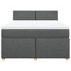 vidaXL Sommier &agrave; lattes de lit avec matelas Gris fonc&eacute; 140x200cm Tissu