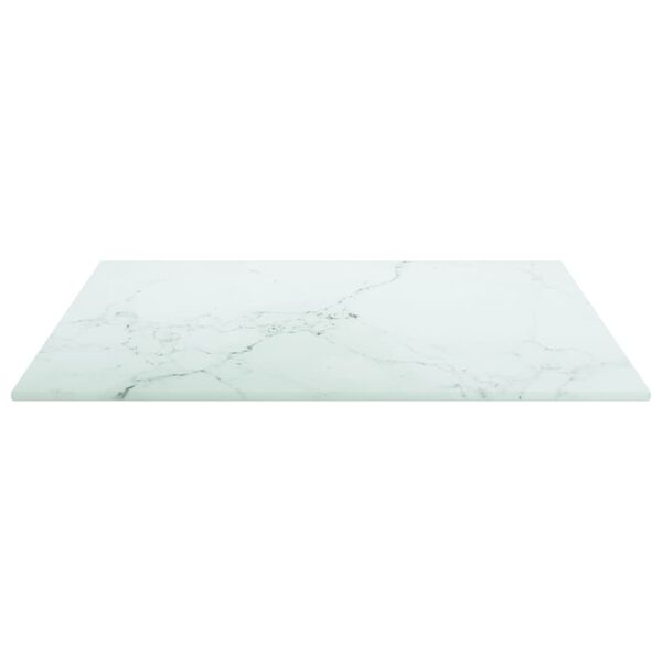 vidaXL Dessus de table blanc 40x40 cm 6 mm verre tremp&eacute; design marbre