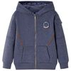 Sweat-shirt &agrave; capuche fermeture &eacute;clair enfants bleu fonc&eacute; m&eacute;lang&eacute; 128