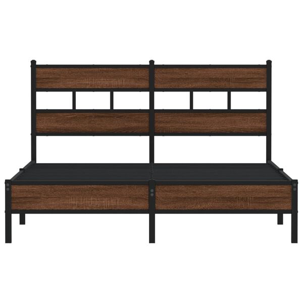 vidaXL Cadre de lit sans matelas ch&ecirc;ne marron 140x200 cm