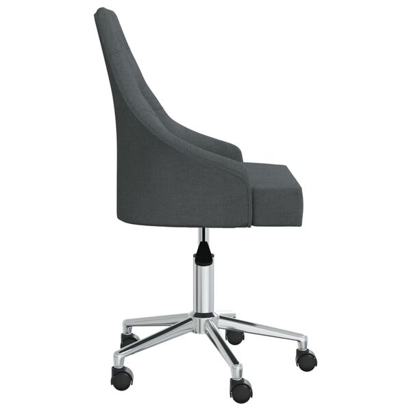 vidaXL Chaise pivotante de bureau Gris fonc&eacute; Tissu