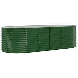 vidaXL Lit sur&eacute;lev&eacute; de jardin Acier galvanis&eacute; 249x100x68cm Vert