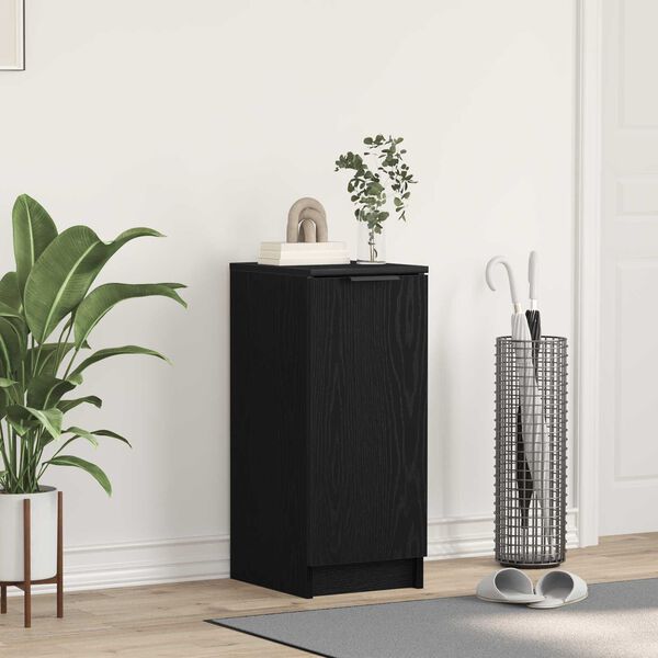vidaXL Cabinet &agrave; chaussures avec &eacute;tag&egrave;re Ch&ecirc;ne noir 29,5 x 35 x 70 cm