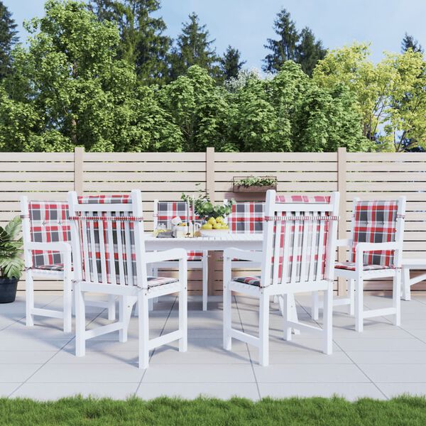 vidaXL Coussins de chaise de jardin &agrave; dossier bas lot de 6 rouge