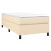 vidaXL Cadre de lit &agrave; ressorts cr&egrave;me 90x200 cm tissu