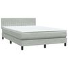 vidaXL Sommier &agrave; lattes de lit et matelas gris clair 140x220cm velours