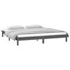 vidaXL Cadre de lit &agrave; LED sans matelas gris 200x200 cm bois massif