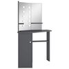 vidaXL Coiffeuse d'angle avec LED Gris 111x54x141,5 cm