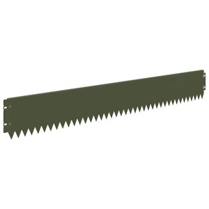 vidaXL Bordure de Pelouse 20 pc 103 x 15 cm Acier Vert olive