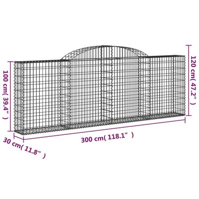 vidaXL Paniers à gabions arqués 13 pcs 300x30x100/120 cm fer galvanisé