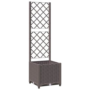 vidaXL Jardini&egrave;re avec treillis Marron 40x40x136 cm PP