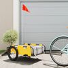 vidaXL Remorque de v&eacute;lo jaune tissu oxford et fer