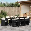 vidaXL Ensemble de salle &agrave; manger pour jardin 9 pcs Noir polyrotin