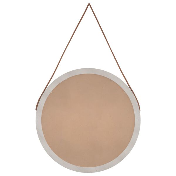 vidaXL Miroir mural avec sangle Blanc &Oslash; 55 cm