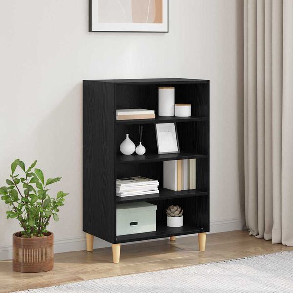 vidaXL Buffet Ch&ecirc;ne noir 57 x 35 x 89.5 cm Bois d'ing&eacute;nierie