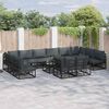 vidaXL Ensemble de canap&eacute; de jardin avec coussin 12 pcs Noir Aluminium