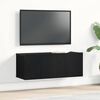 vidaXL Meubles TV Ch&ecirc;ne noir 80 x 30 x 30 cm Bois d'ing&eacute;nierie