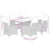 vidaXL Ensemble &agrave; manger de jardin coussins 7pcs Noir R&eacute;sine tress&eacute;e
