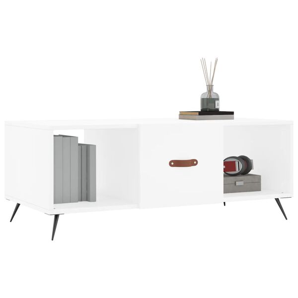 vidaXL Table basse blanc 102x50x40 cm bois d'ing&eacute;nierie